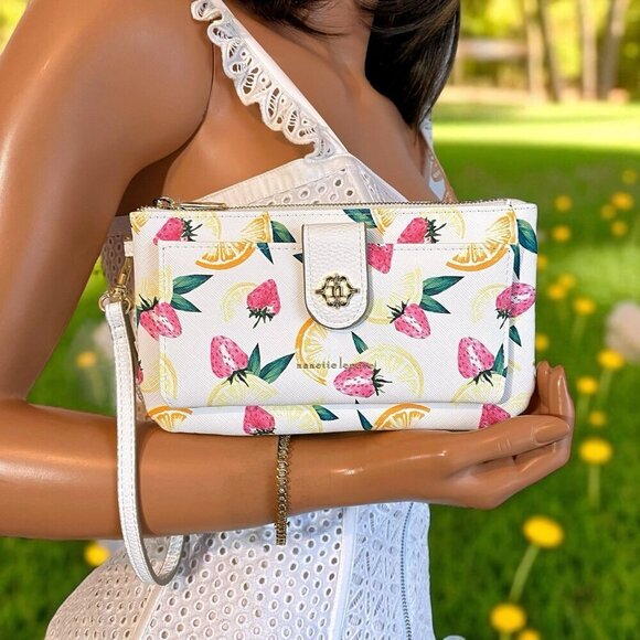 Nanette Lepore Juicy Fruit Print Large Wristlet Wallet ID Phone Case Bag NWT - Picture 3 of 9